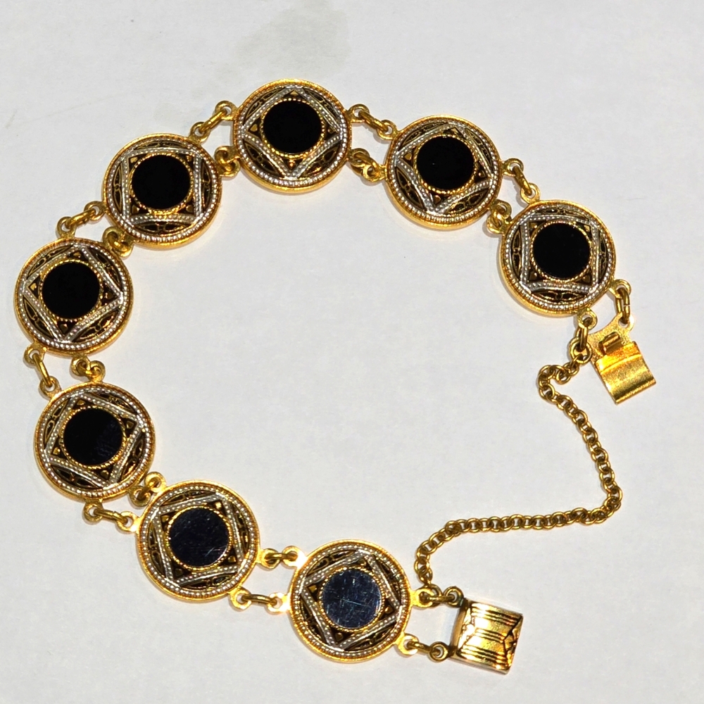Vintage Damascene Round Link Bracelet